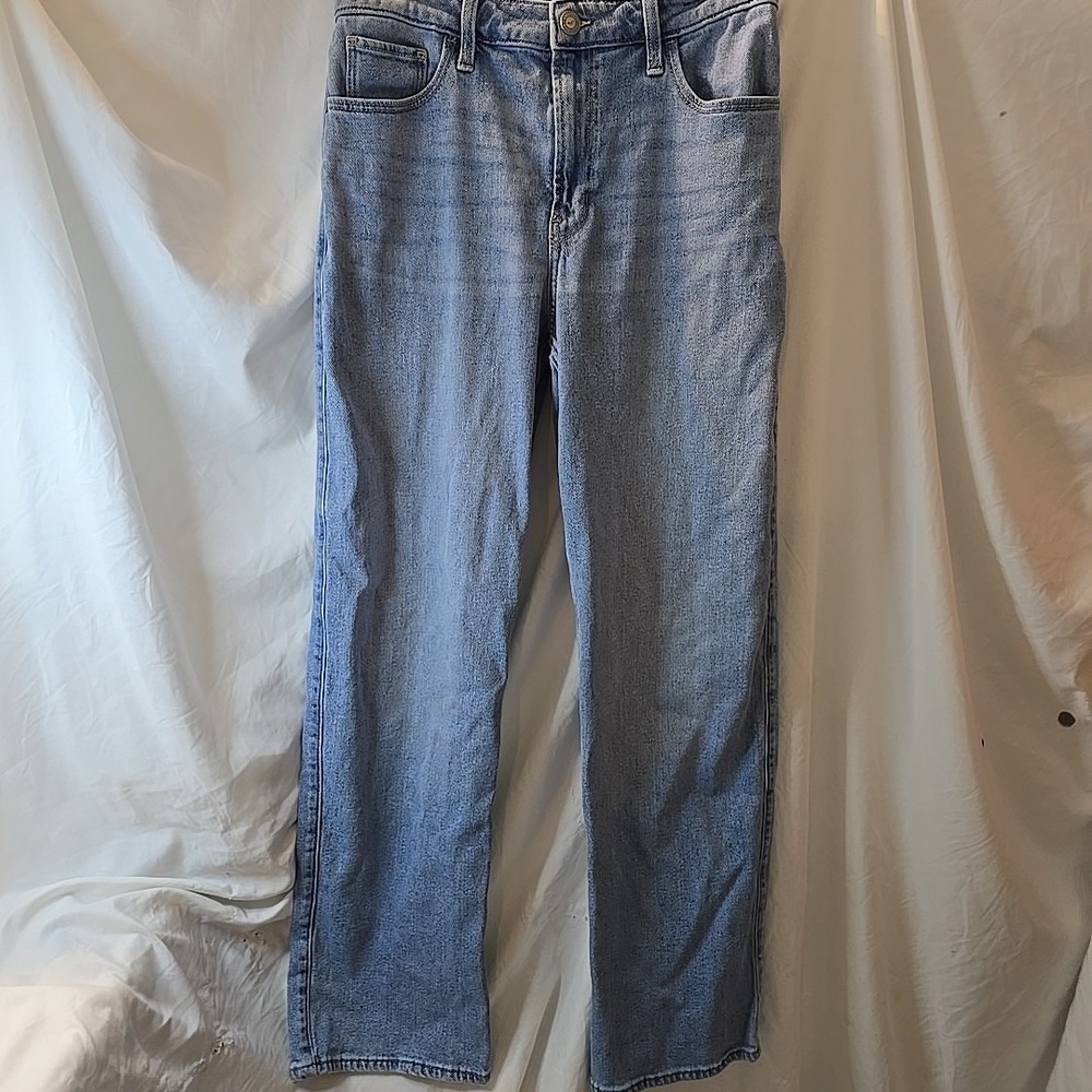 Hollister Women's Ultra High Rise Dad Jean Jeans Medium Wash Stretch Size 6R 28R